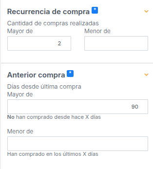 Filtros sencillos y avanzados