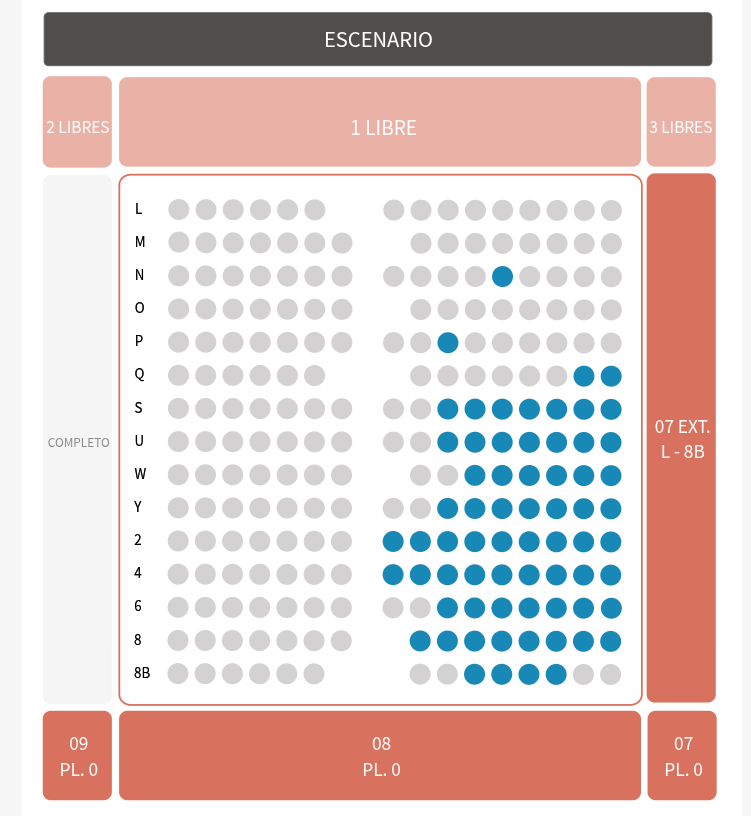Asientos disponibles